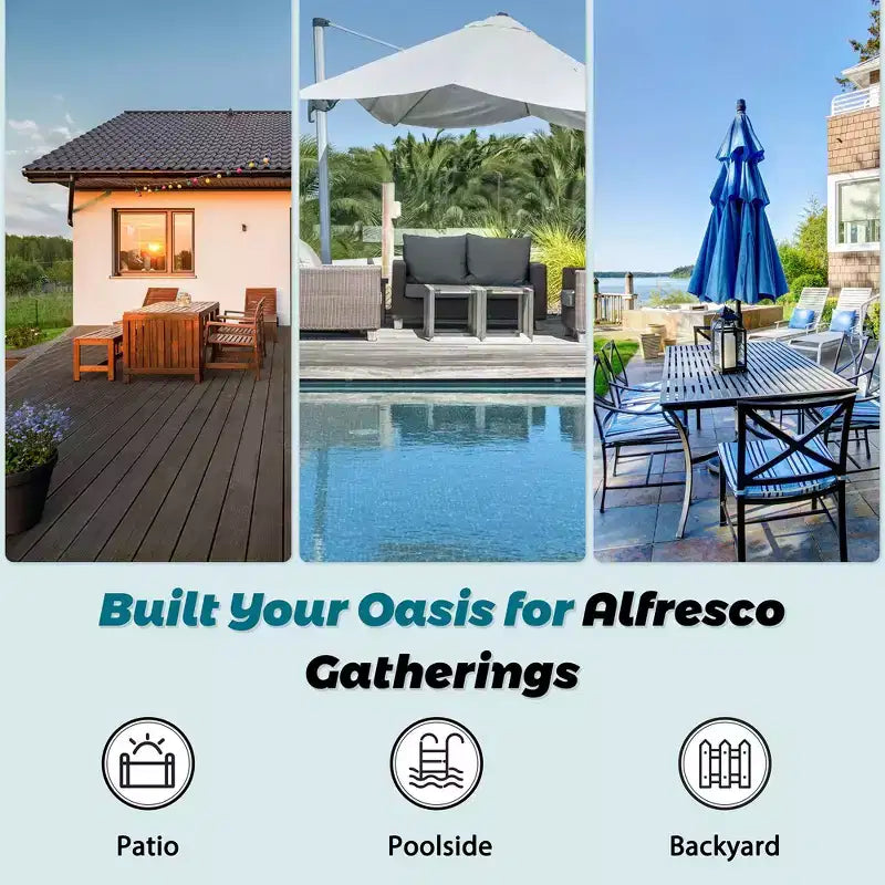 Celebalcony – Ensemble de meubles de patio 8 pièces avec table de foyer de 45 po, sectionnel d'extérieur, ensemble de conversation, canapé en rotin et table basse