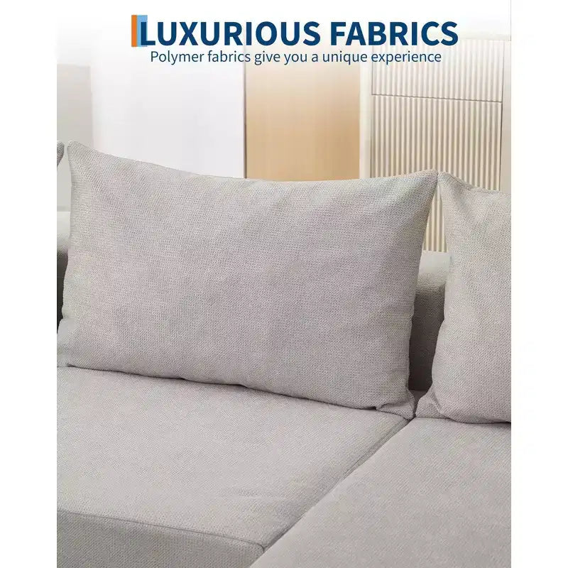 Canapé d'angle convertible en L de 272 cm, canapé modulaire rembourré avec assise profonde, canapé-lit sans assemblage requis pour salon