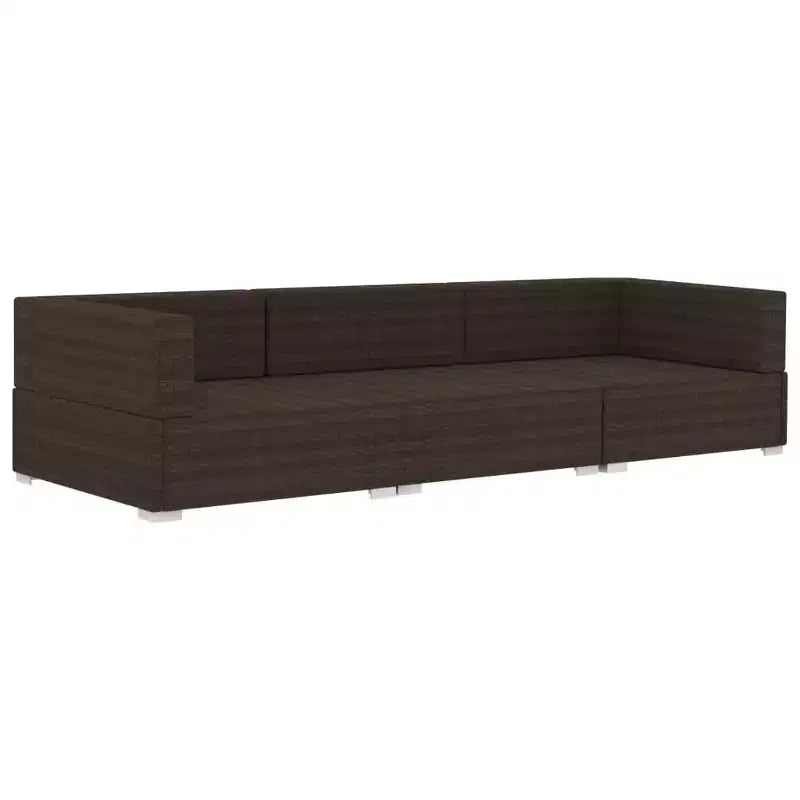 vidaXL Salon de jardin 3 places modulable rectangulaire