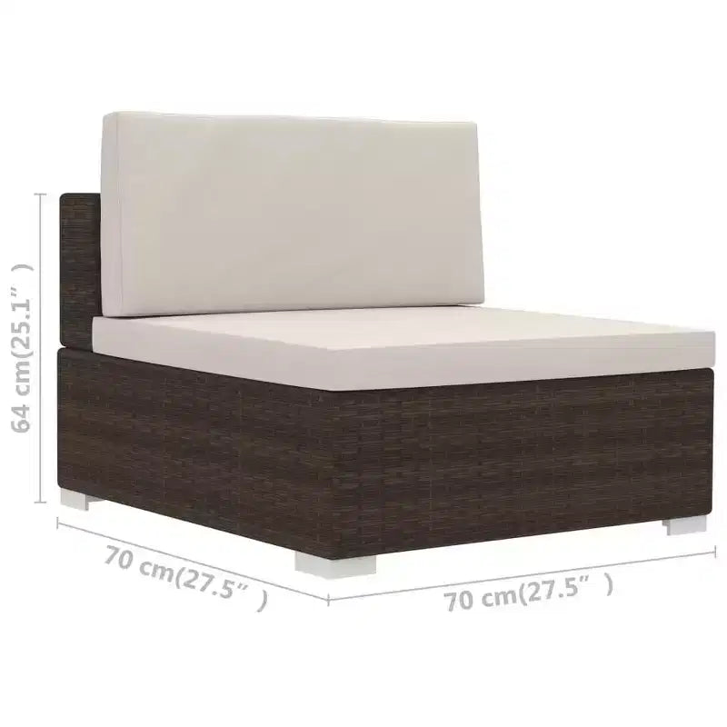 vidaXL Salon de jardin 3 places modulable rectangulaire