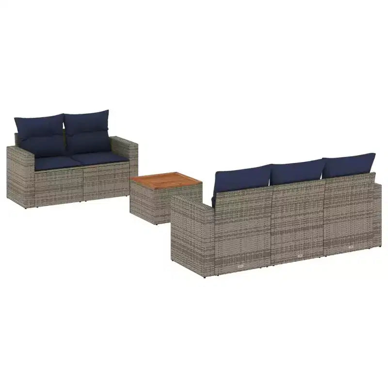 vidaXL Ensemble de canapés de jardin 6 pièces avec coussins Résine tressée noire