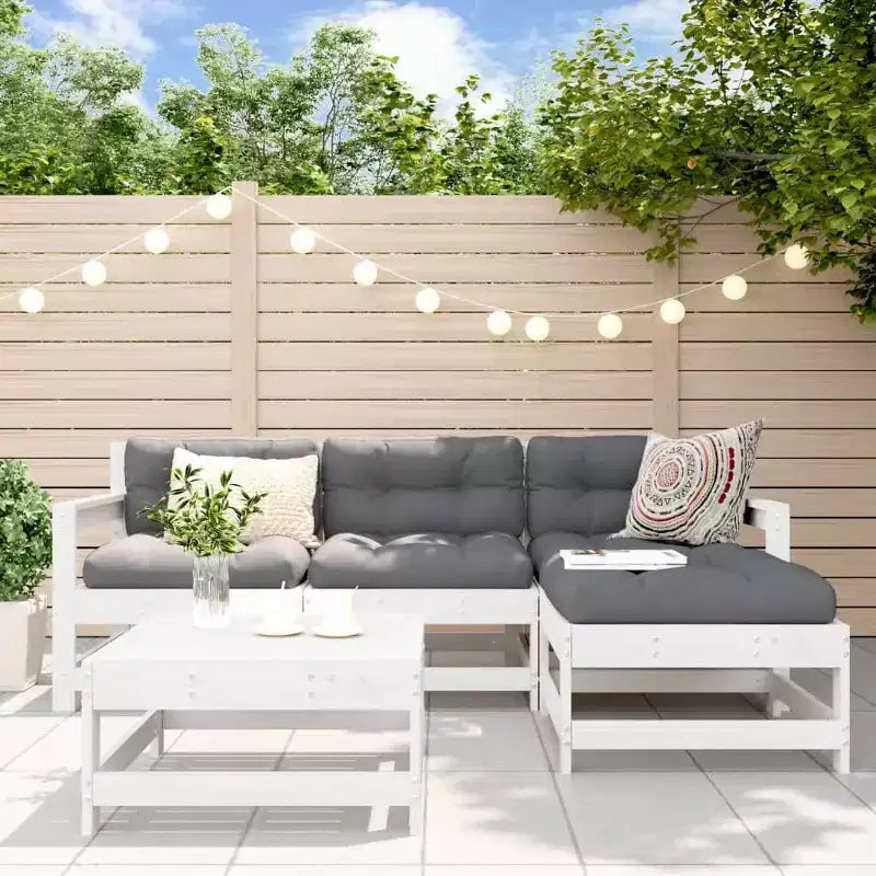 vidaXL Salon de jardin en bois de pin massif et bois d'ingénierie naturel moyen