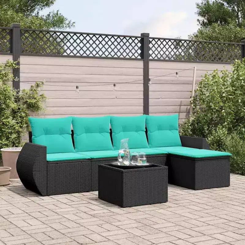 vidaXL Salon de jardin avec coussins en résine tressée pour l'extérieur