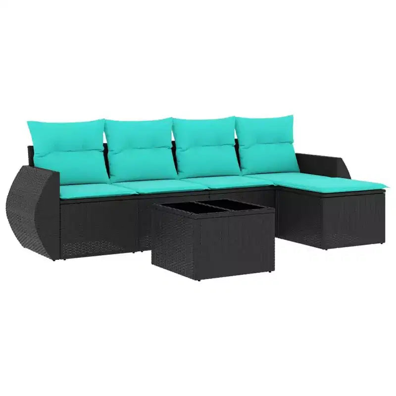 vidaXL Salon de jardin avec coussins en résine tressée pour l'extérieur