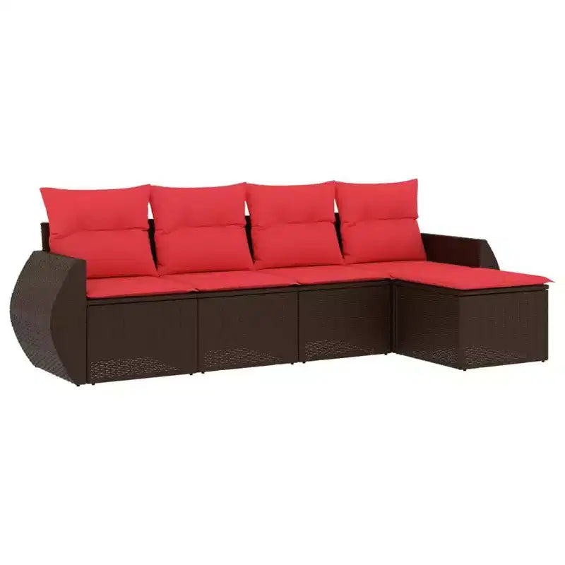 vidaXL Salon de jardin avec coussins en résine tressée pour l'extérieur
