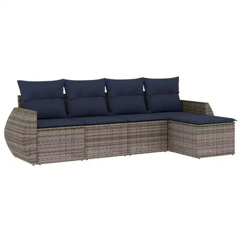vidaXL Salon de jardin avec coussins en résine tressée pour l'extérieur