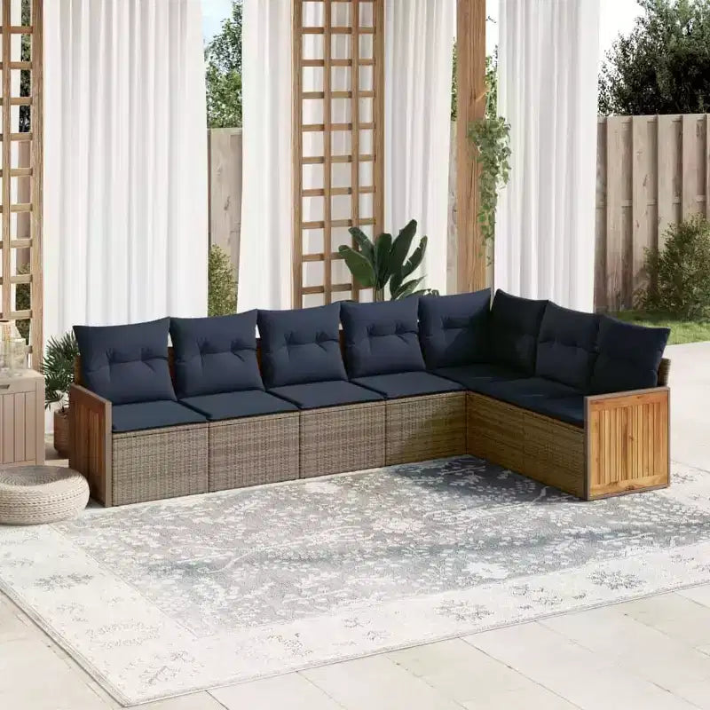 vidaXL Salon de jardin noir - Noir sans table