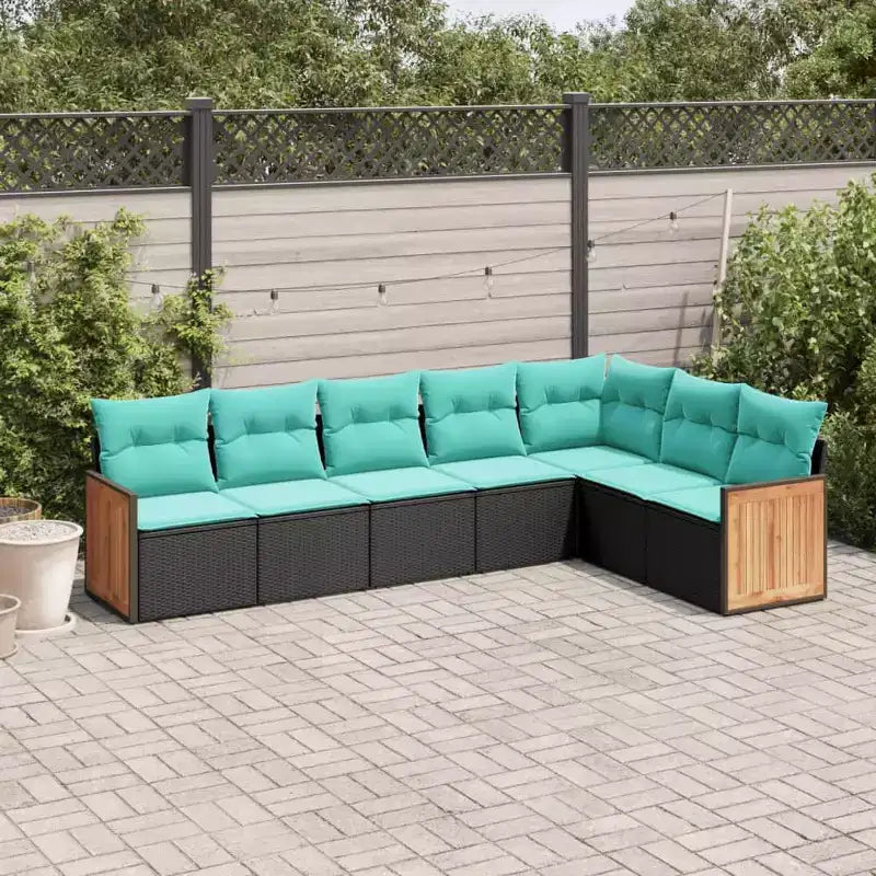 vidaXL Salon de jardin noir - Noir sans table