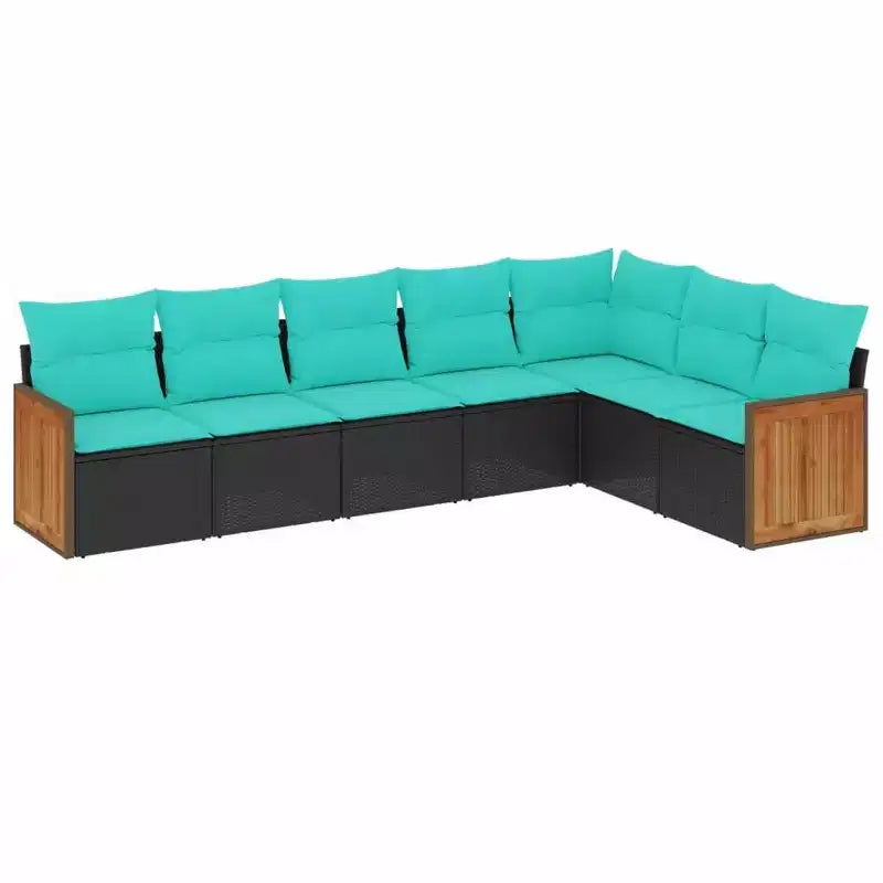 vidaXL Patio Sofa Set Black - Black Without Table