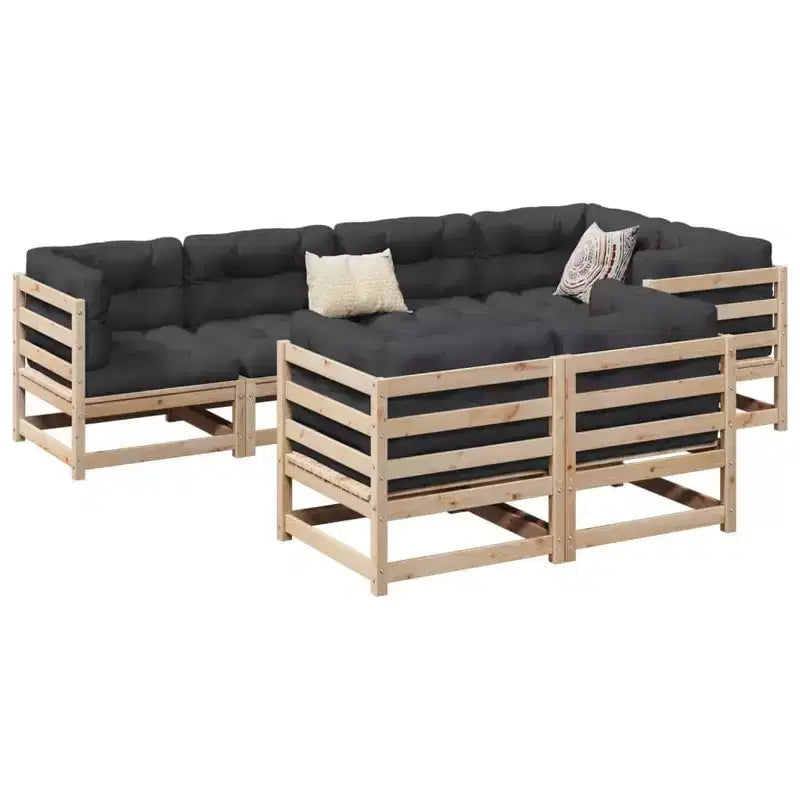 vidaXL Salon de jardin en pin massif Grand modèle