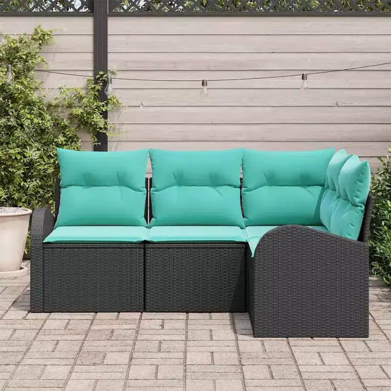 vidaXL Salon de jardin avec coussins 4 pcs Résine tressée marron
