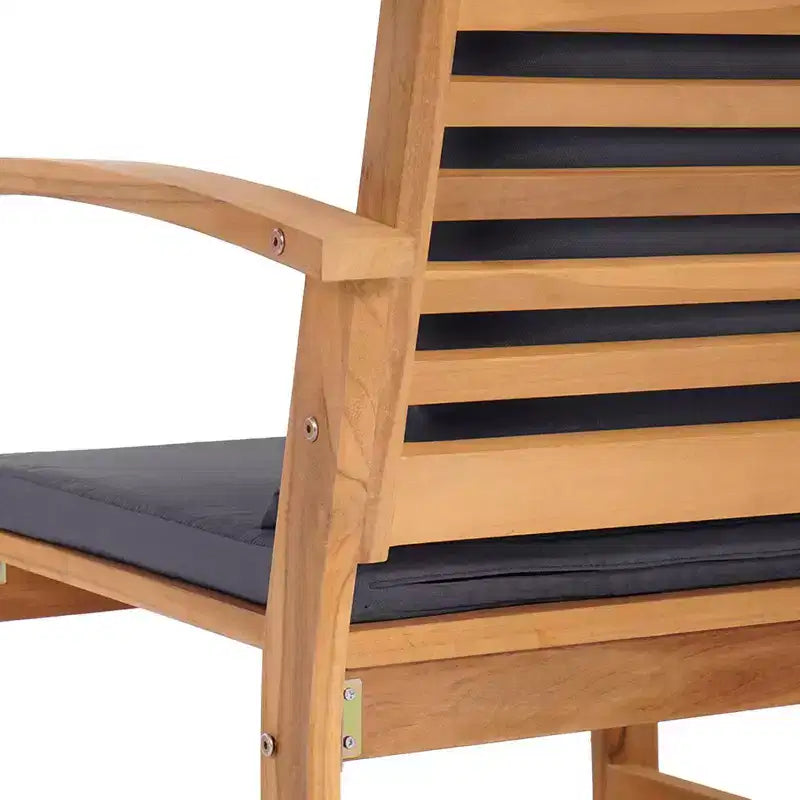 Ensemble canapé de jardin 4 pièces en teck massif naturel