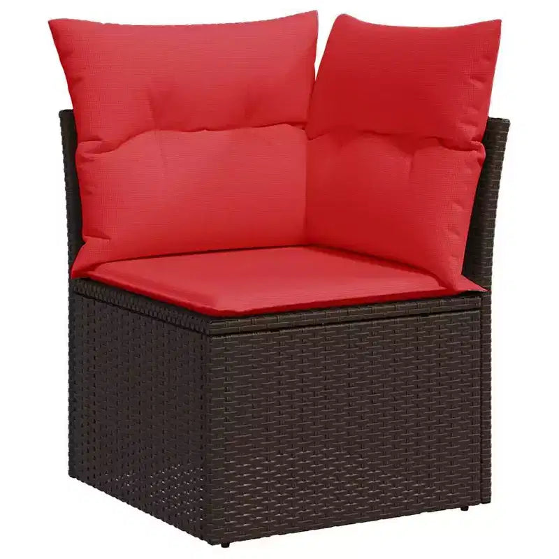 vidaXL Salon de jardin 10 pcs marron en rotin synthétique