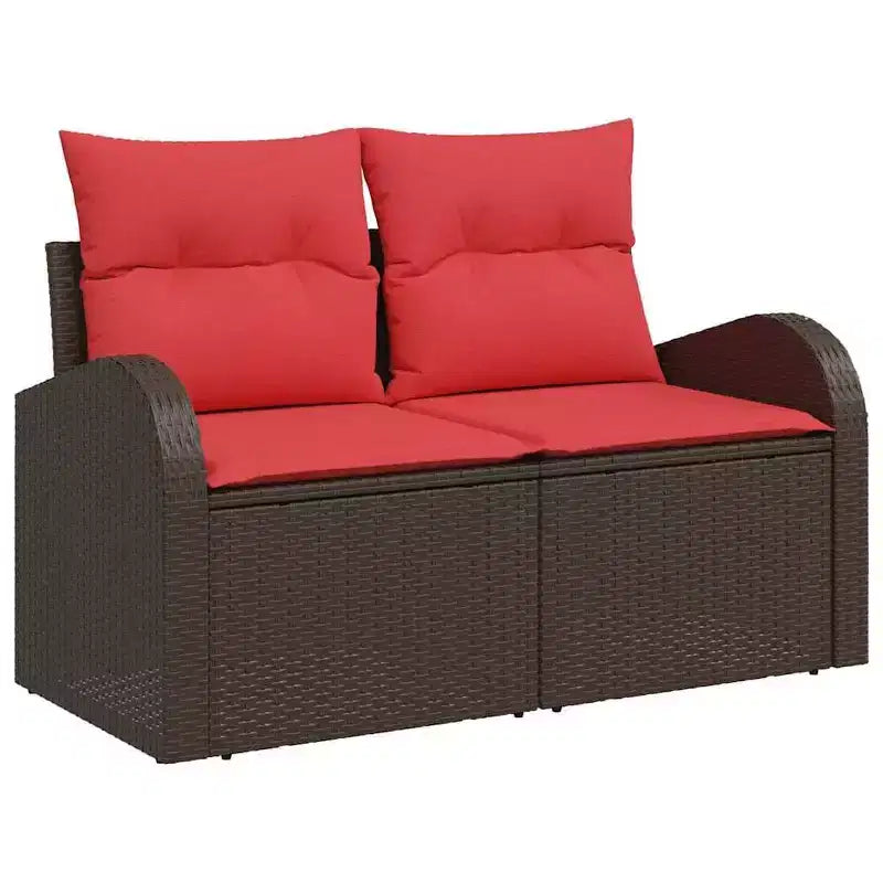 vidaXL Salon de jardin 10 pcs marron en rotin synthétique