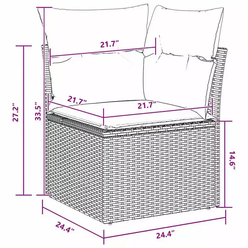 vidaXL Salon de jardin 10 pcs marron en rotin synthétique