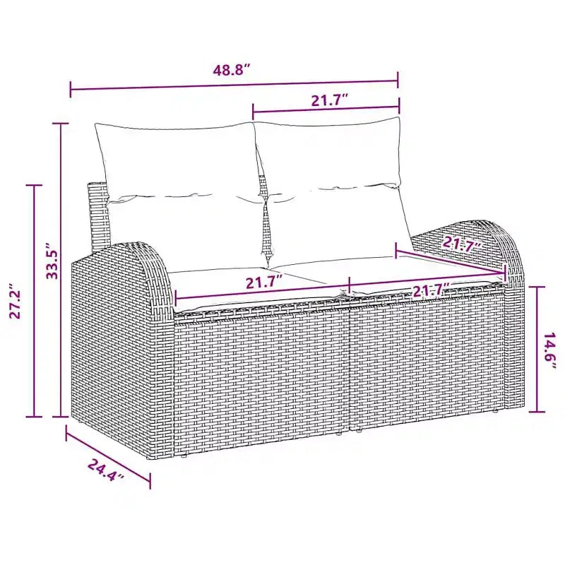 vidaXL Salon de jardin 10 pcs marron en rotin synthétique