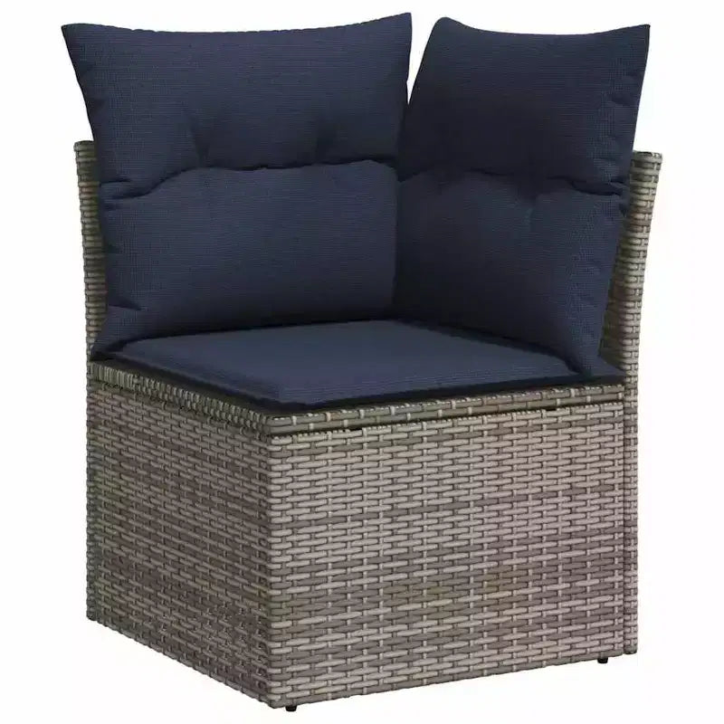 vidaXL Salon de jardin 10 pcs marron en rotin synthétique