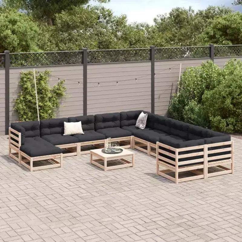 vidaXL Ensemble de canapés de jardin modulable en bois de pin massif Grand modèle