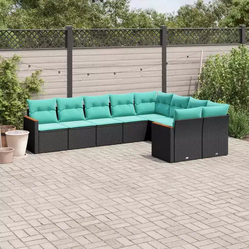 vidaXL Salon de jardin avec coussins en résine tressée