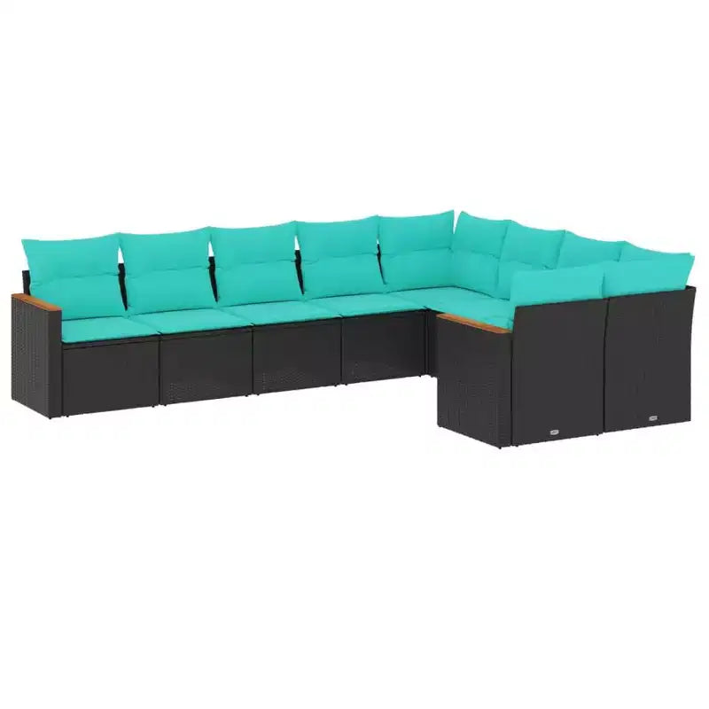 vidaXL Salon de jardin avec coussins en résine tressée