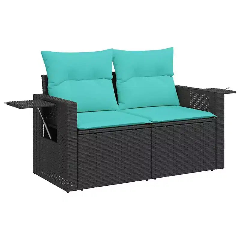 vidaXL Salon de jardin 9 pcs avec coussins résine tressée