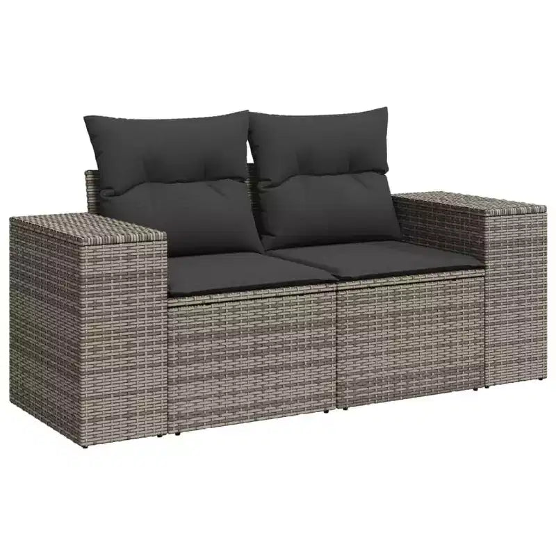 vidaXL Salon de jardin 4 pièces avec coussins en résine tressée gris