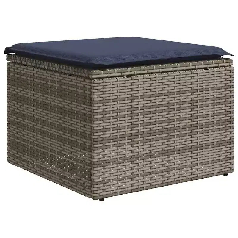 vidaXL Salon de jardin 4 pièces avec coussins en résine tressée gris