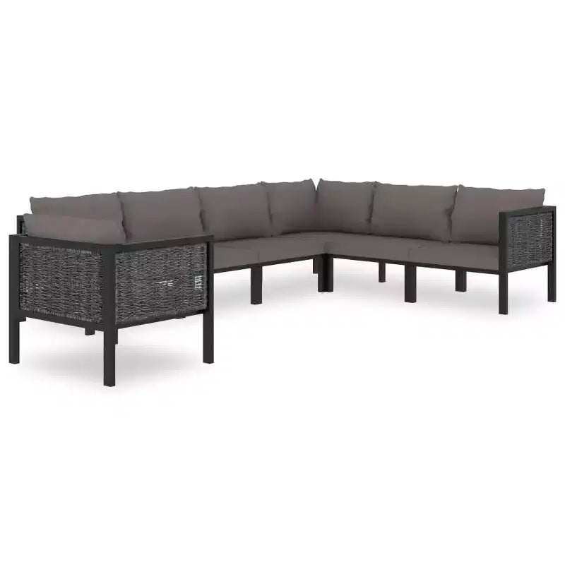 vidaXL Patio Lounge Set Outdoor Sectional Sofa Set Poly Rattan Anthracite