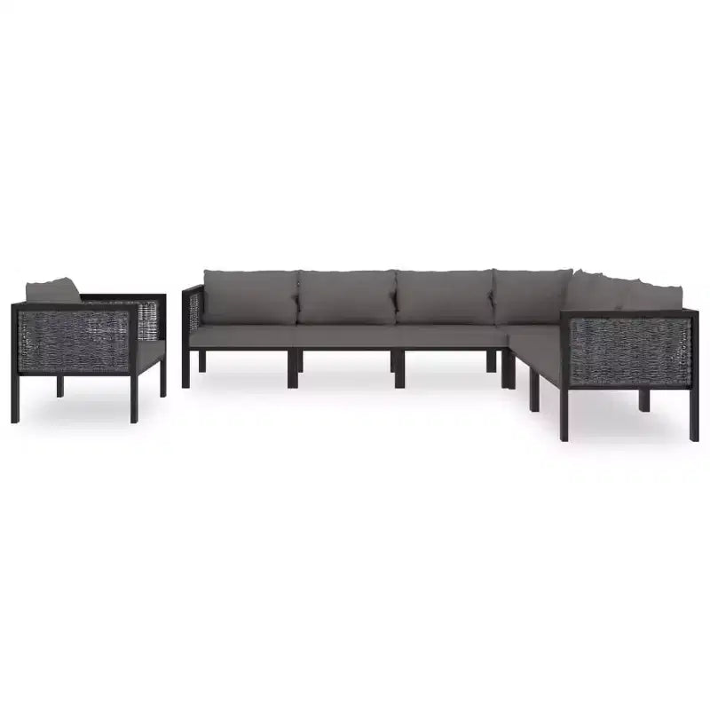 vidaXL Ensemble de salon de jardin Canapé d'angle d'extérieur en résine tressée anthracite