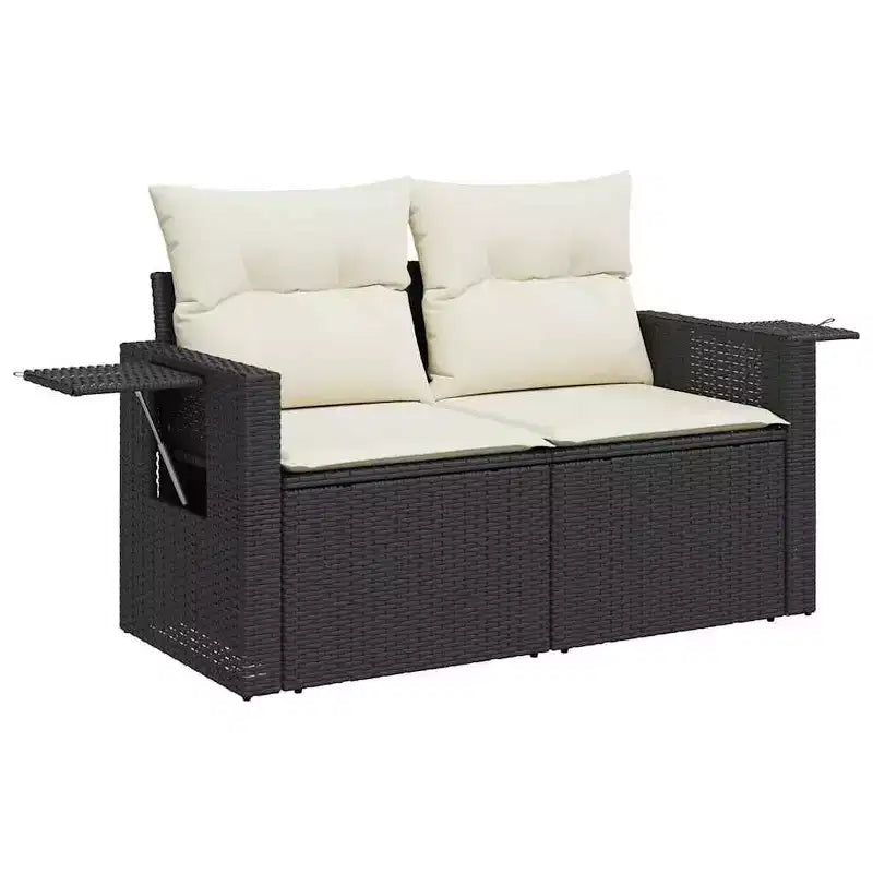 vidaXL Salon de jardin 9 pcs avec coussins résine tressée