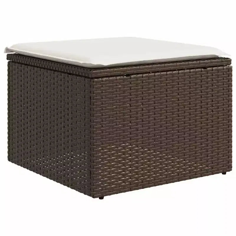 vidaXL Salon de jardin 9 pcs avec coussins résine tressée