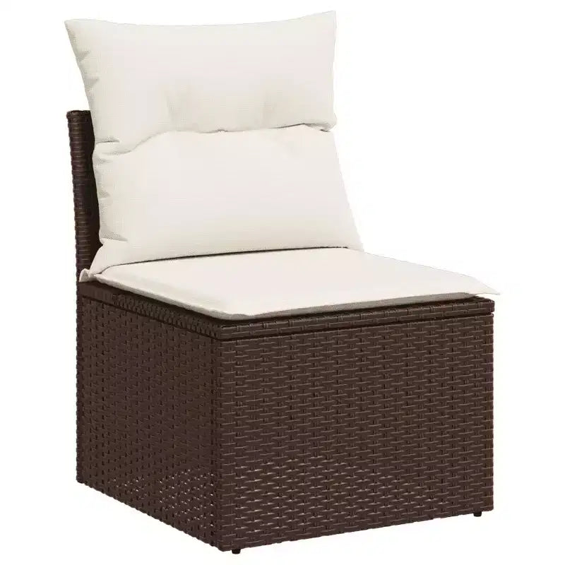 vidaXL Salon de jardin 9 pcs avec coussins résine tressée