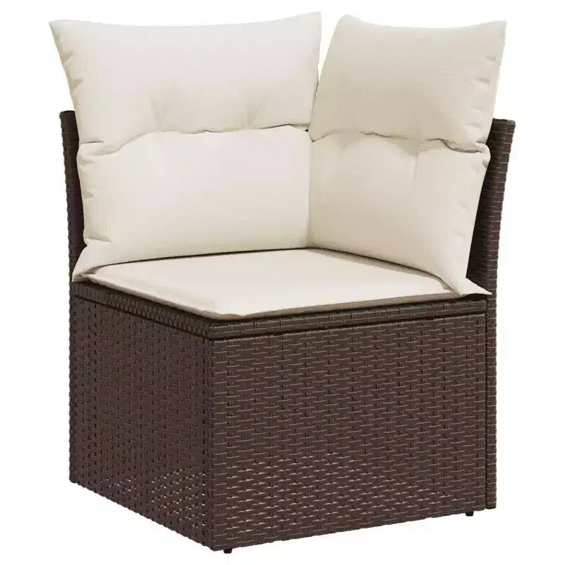 vidaXL Salon de jardin 9 pcs avec coussins résine tressée