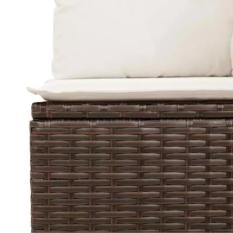 vidaXL Salon de jardin 9 pcs avec coussins résine tressée