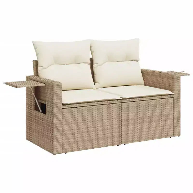 vidaXL Salon de jardin 9 pcs avec coussins résine tressée