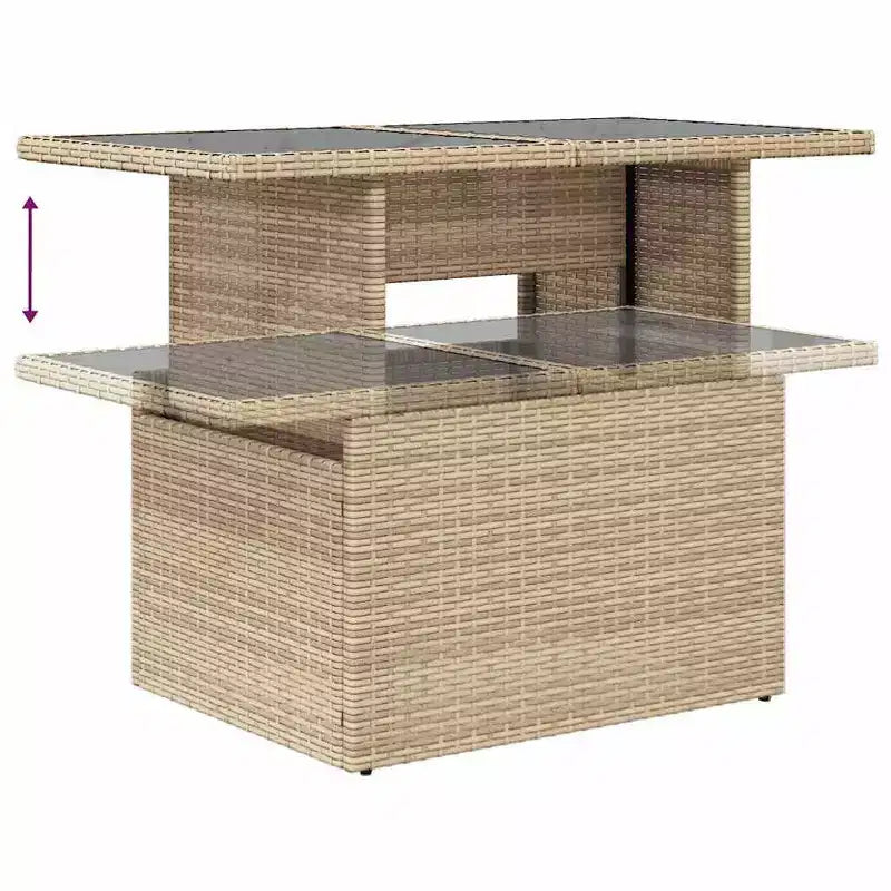 vidaXL Salon de jardin 9 pcs avec coussins résine tressée