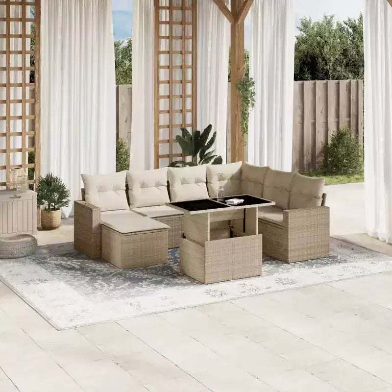 vidaXL Salon de jardin 8 pièces en résine tressée avec coussins