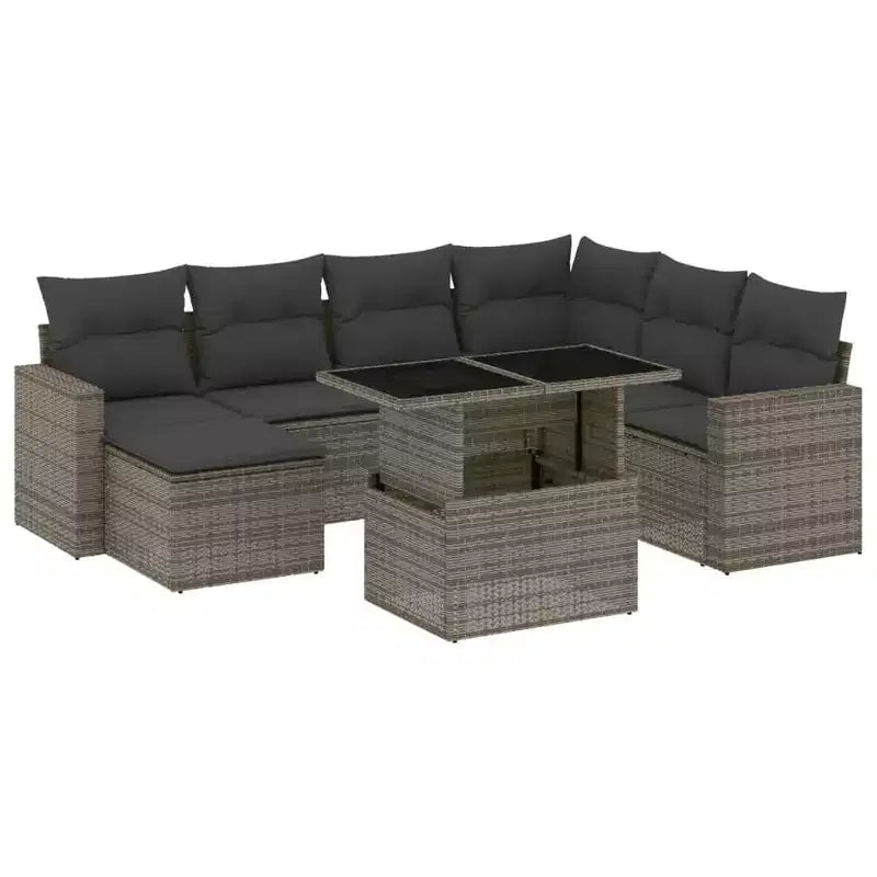 vidaXL Salon de jardin 8 pièces en résine tressée avec coussins