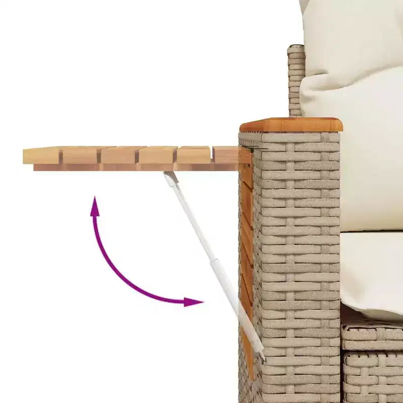vidaXL Salon de jardin 10 pcs avec coussins Résine tressée Beige