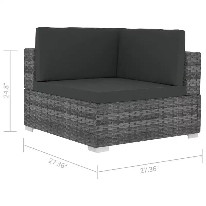 vidaXL Ensemble de canapés de jardin 4 pcs avec coussins résine tressée gris