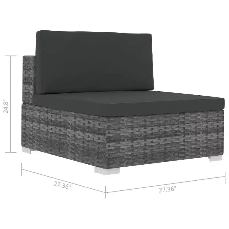 vidaXL Ensemble de canapés de jardin 4 pcs avec coussins résine tressée gris