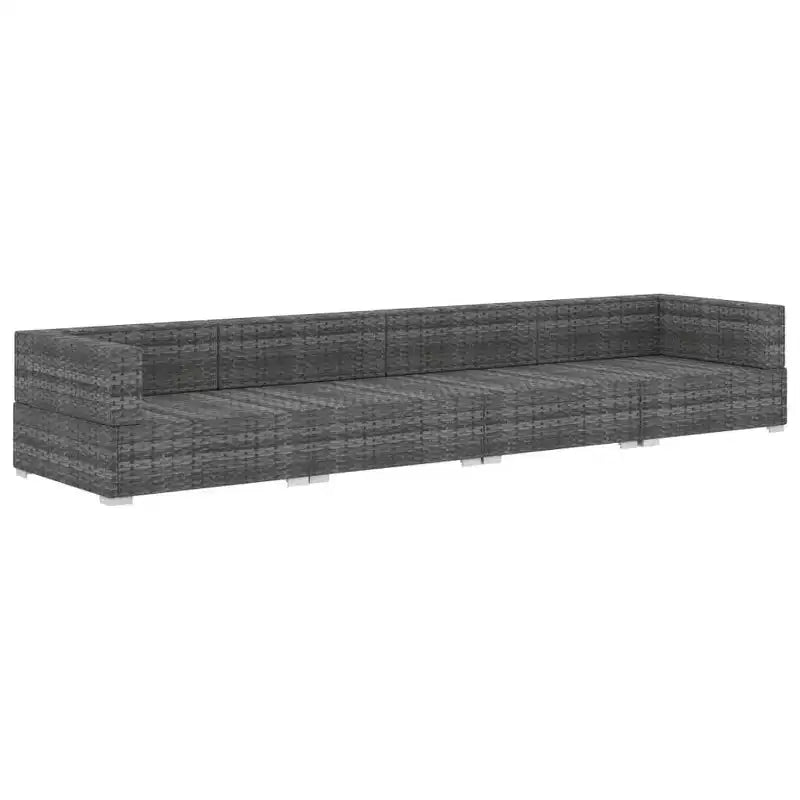 vidaXL Ensemble de canapés de jardin 4 pcs avec coussins résine tressée gris