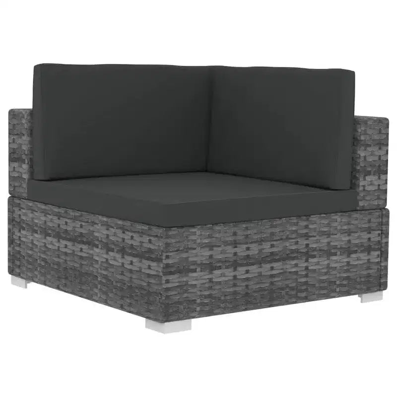 vidaXL Ensemble de canapés de jardin 4 pcs avec coussins résine tressée gris