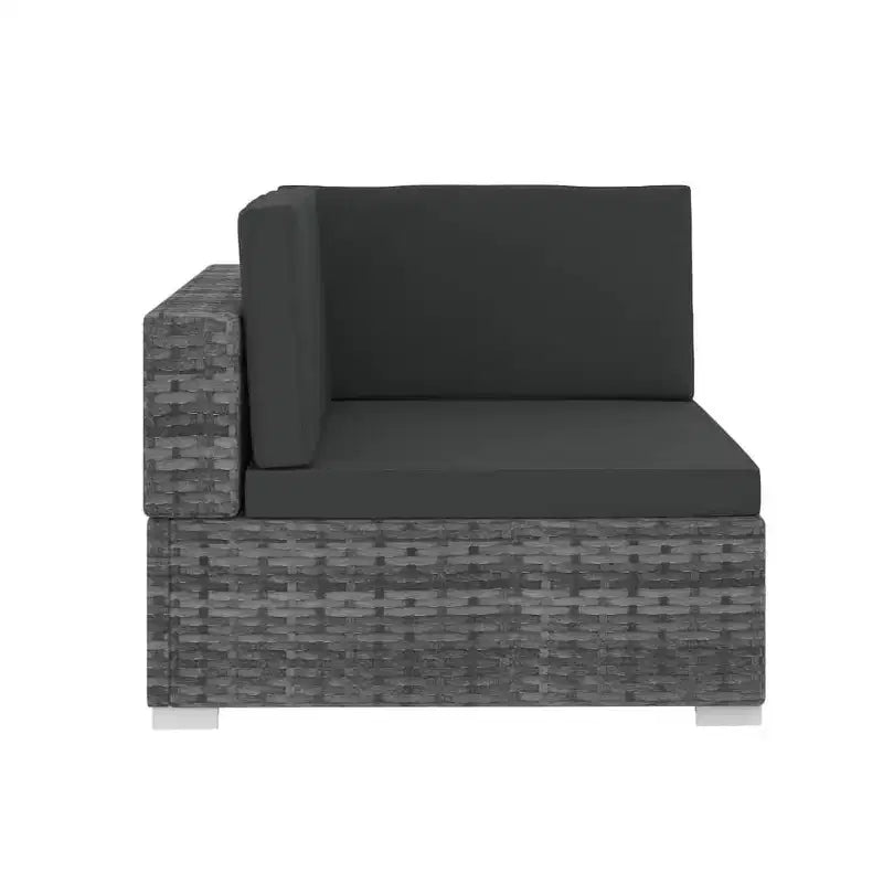 vidaXL Ensemble de canapés de jardin 4 pcs avec coussins résine tressée gris