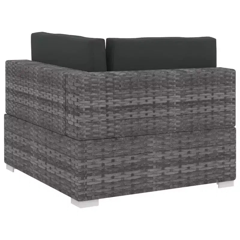 vidaXL Ensemble de canapés de jardin 4 pcs avec coussins résine tressée gris