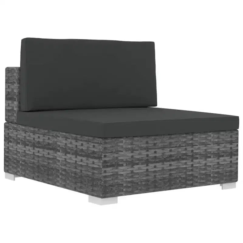 vidaXL Ensemble de canapés de jardin 4 pcs avec coussins résine tressée gris