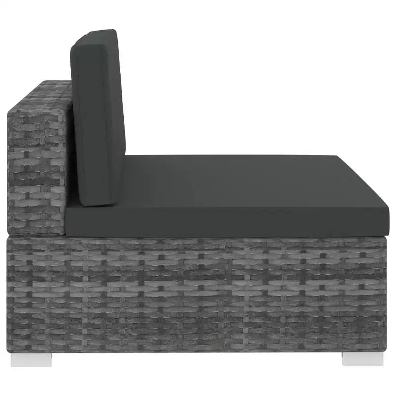 vidaXL Ensemble de canapés de jardin 4 pcs avec coussins résine tressée gris
