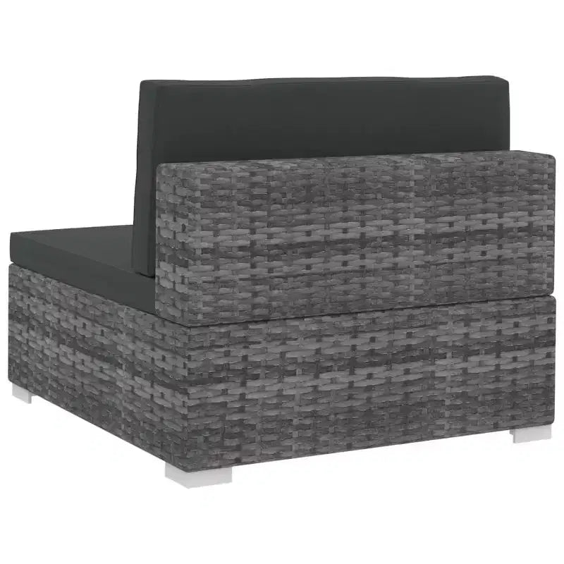 vidaXL Ensemble de canapés de jardin 4 pcs avec coussins résine tressée gris