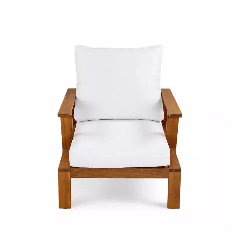 Ensemble de canapés de patio Bestier en bois d'acacia pour 4 personnes avec coussins et table basse, mobilier de patio moderne