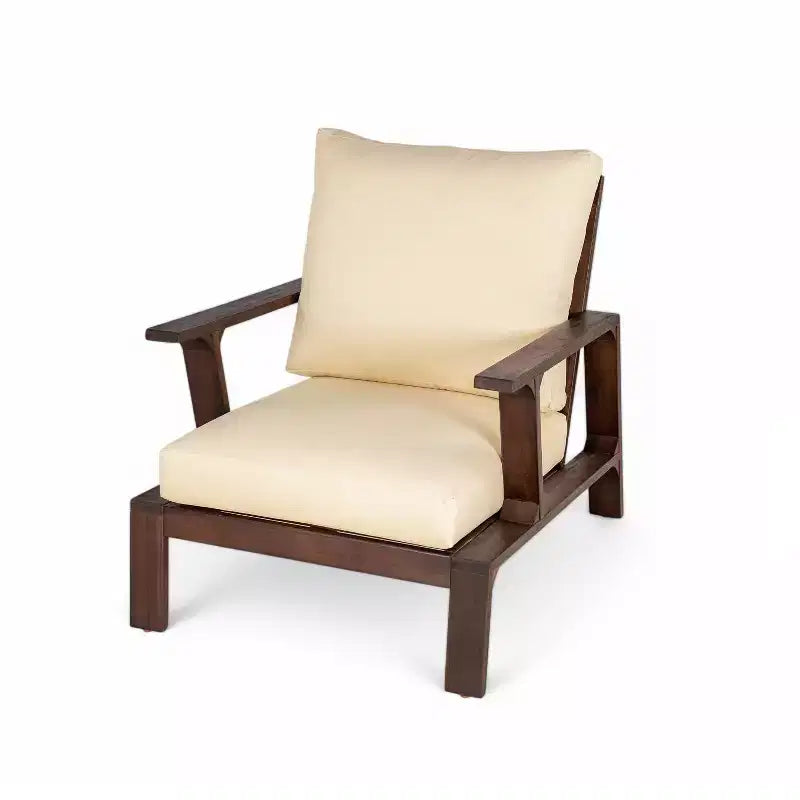 Ensemble de canapés de patio Bestier en bois d'acacia pour 4 personnes avec coussins et table basse, mobilier de patio moderne
